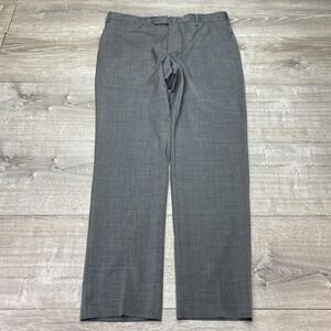 PT01 Pants Mens 34x32 Gray Traveller Slim Fit Microfiber Wool Stretch Business